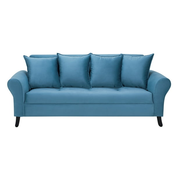Sofa Lua 3c Felpa 20 Azul Petroleo