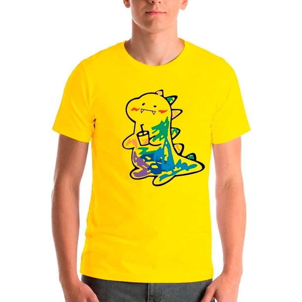 Polera Estampada Dinosaurio Kawai Colores Hombreniño