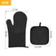 thumbnail image 2 of Guantes y agarraderas para horno resistentes al calor - 4 guantes de algodón y agarraderas para horno con agarre de silicona antideslizante y brazo largo, 2 of 7