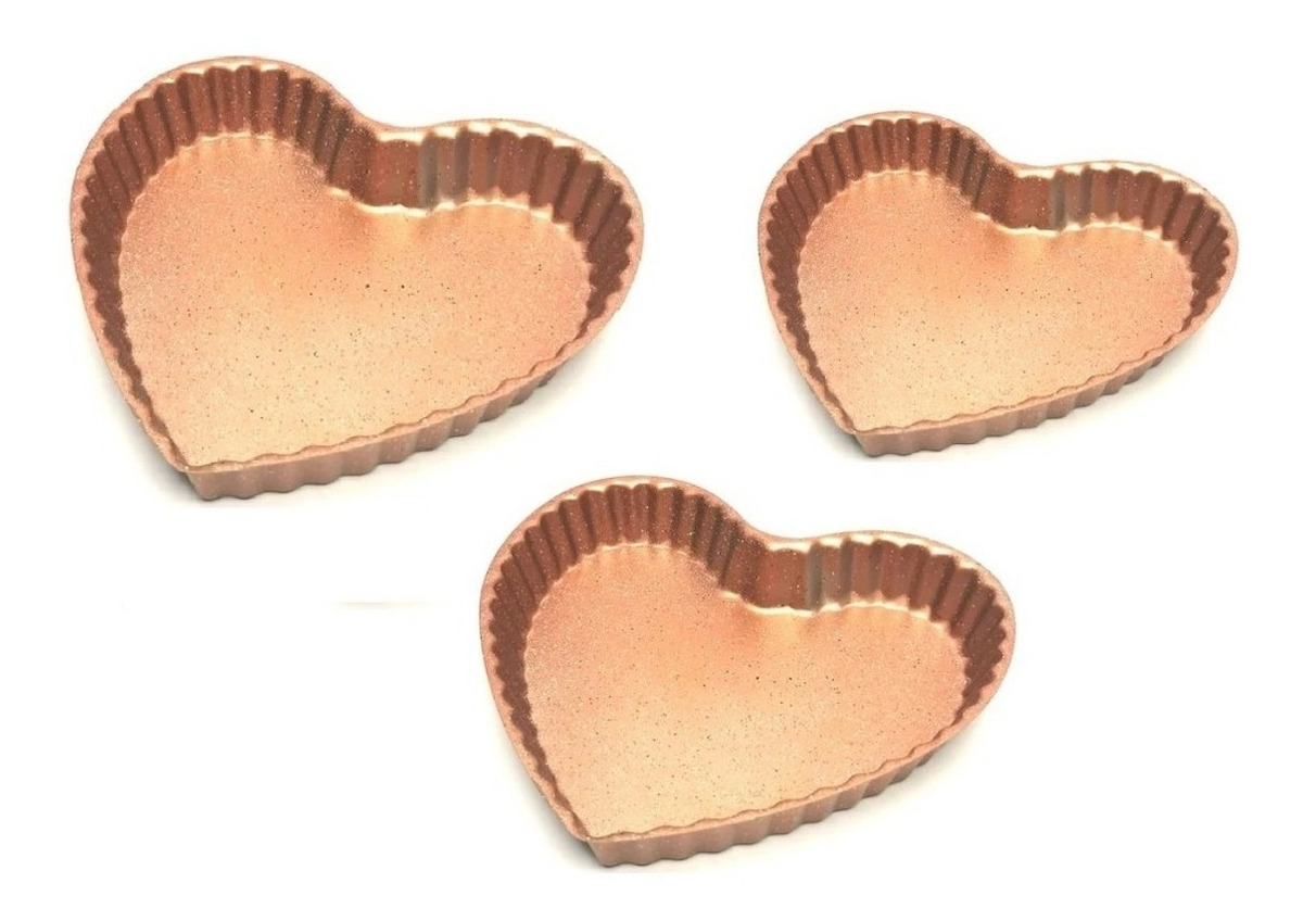 Genérico - Pack De 3 Moldes De Corazón Para Tartaleta