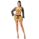 thumbnail image 1 of Saronite Conjunto de Top de Manga Larga con Cuello en V y Falda con Cordón Ajustable en la Espalda, Color Negro (para Mujer), 1 of 5