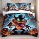 thumbnail image 1 of 3pcs Bedding set Spooky Cartoon Devil & Skulls Print Duvet Cover Set | Unique Warner Inspired Valentine'S Day Gift Gothic Style Comforter Cover for Bedroom Decor, 1 of 1