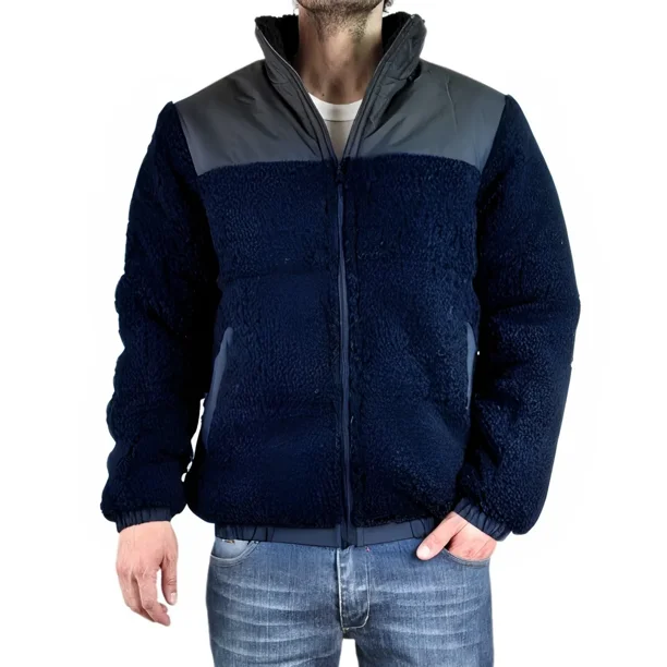 Chaqueta Teddy Hombre Tipo Corderito Gruesa Bolsillos 602