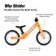 thumbnail image 5 of Bicicleta de equilibrio Strider 12" Comp naranja sin pedales, 5 of 7