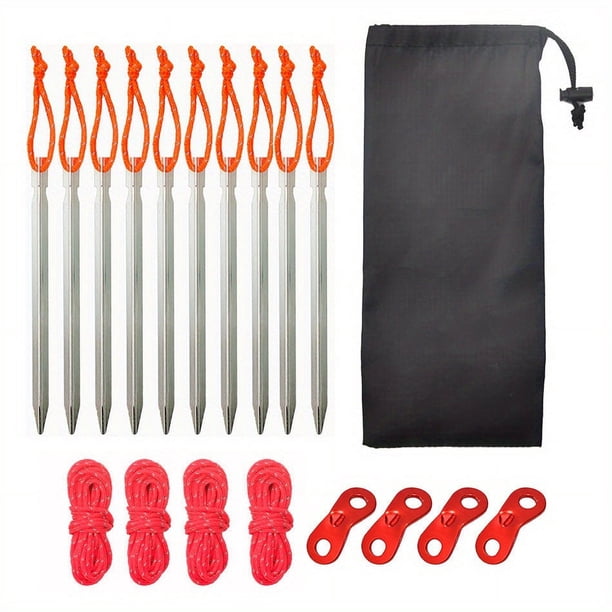 Outdoor Camping Tent Stakes, Aluminum Alloy Tent Stakes, Ground Camping Tent Peg Portable Stakes Tent Nail For Backpacking Tent, Footprint, Camping Trap, Outdoor Canopy, Beach, Garden