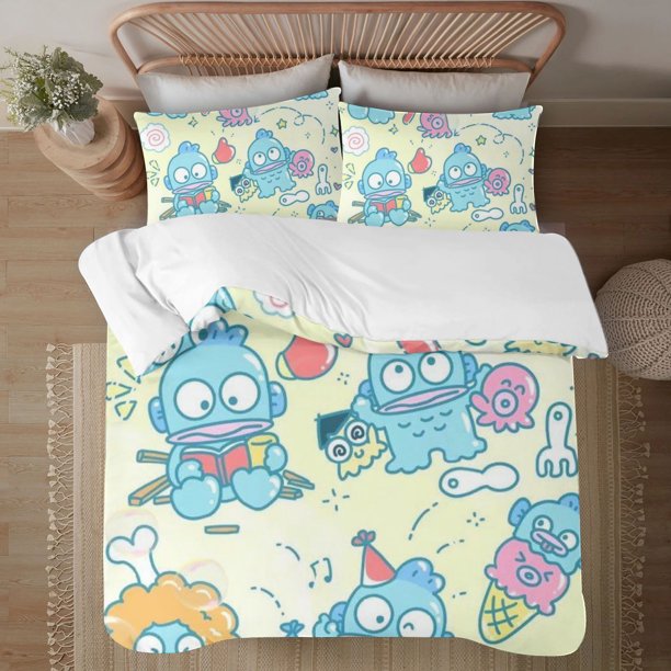 Hangyodon 3-Piece Bedding Set For Kids Boys Girls Adult Cartoon Warm Cute Fashion Holiday Present Gift Bed Sheets