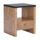 thumbnail image 1 of Mesa lateral Zuo Natt negra de MDF con cajón y repisa, 1 of 9
