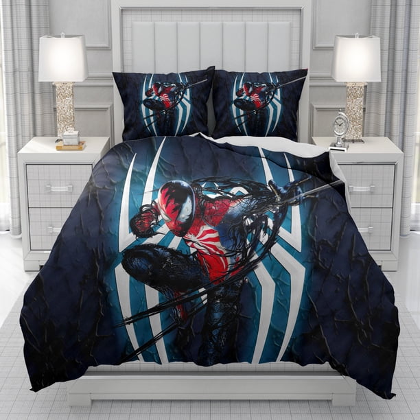 x71 Bed SheetsSpider Man superheroes Duvet Cover men women/Children KID Printing cartoon Bedding Set Comforter Bed Soft 3-Piece Bedding Set (1 Duvet Cover + 2 Pillow Shams) nj71