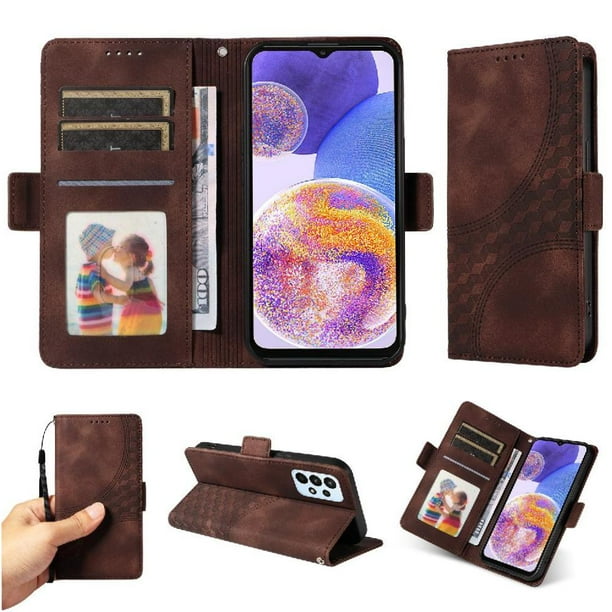 Carcasa FOXDOCK Samsung Galaxy M13 4G de cuero PU, diseño acolchado clásico, protección contra caídas y rayones