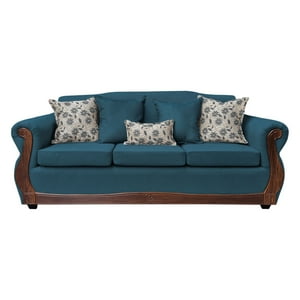 América Decora - Sofá Con Resorte Estructural Grand Santi Chenille 4 Personas Petróleo X