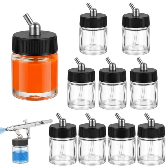 Set de 10 Frascos de Vidrio ABEST para Aerografía de 22 ml