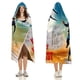 thumbnail image 3 of Con la Muerte en los Talones Manta Capa con Capucha Anti-Bolitas, Manta de Lana Ártica Suave, Manta Portátil de Felpa Ligera y Lujosa, Poncho para Siesta en Casa y Oficina, 100*130cm, 3 of 6