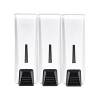 Magideal - Dispensador De Jabón En Espuma Para Montaje En Pared, 350Ml, Cada Cámara, Contenedor De Champú Recargable, Dispensador Manual De Jabón De Manos Para , Blanco Triple Blanco 350Ml