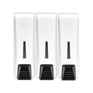 Magideal - Dispensador De Jabón En Espuma Para Montaje En Pared, 350Ml, Cada Cámara, Contenedor De Champú Recargable, Dispensador Manual De Jabón De Manos Para , Blanco Triple Blanco 350Ml