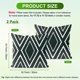 thumbnail image 3 of Uxcell 2-Pack Funda de Cojín Impermeable para Exteriores, 20x20 Pulgadas Funda de Cojín Decorativa Geométrica Boho de Lino [Verde Blanco Raya], 3 of 7