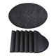 thumbnail image 1 of Juego de 6 manteles individuales de cuero para decoración de mesa de comedor de cocina, lavables, resistentes al calor, manteles individuales negro y dorado de 16.9x11.8 pulgadas, 1 of 6