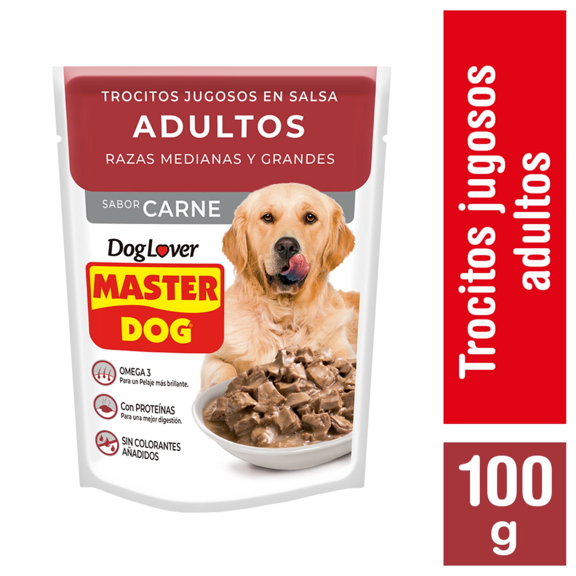 Alimento Húmedo Perro Adulto Trocitos Sabor Carne Pouch 100 g Master Dog