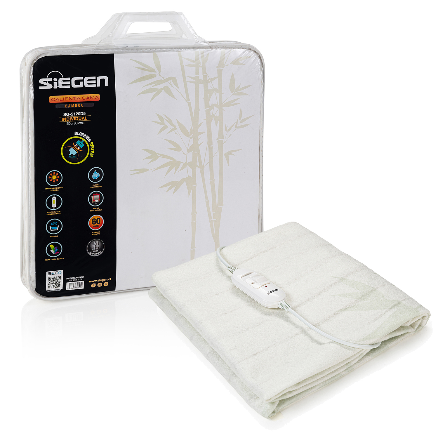 Calienta Cama Siegen Sg-5120D5 1 Plaza (150 X 80 Cms)