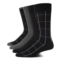 Calcetines De Vestir Tommy Hilfiger, Paquete De 4, Cómodos Y Elásticos, Con Cuello Redondo, Para Hombre