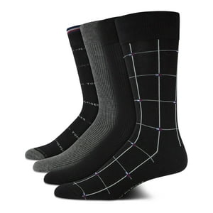 Calcetines De Vestir Tommy Hilfiger, Paquete De 4, Cómodos Y Elásticos, Con Cuello Redondo, Para Hombre
