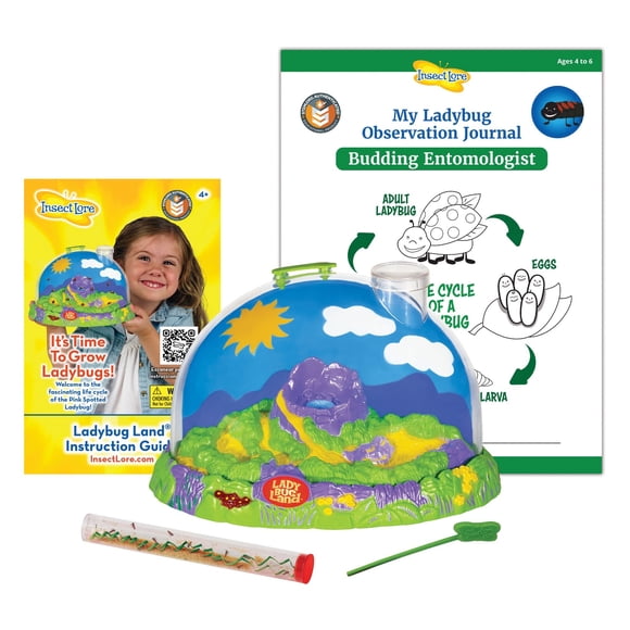 Kit de cultivo de mariquitas Insect Lore Ladybug Land con 10 a 15 larvas