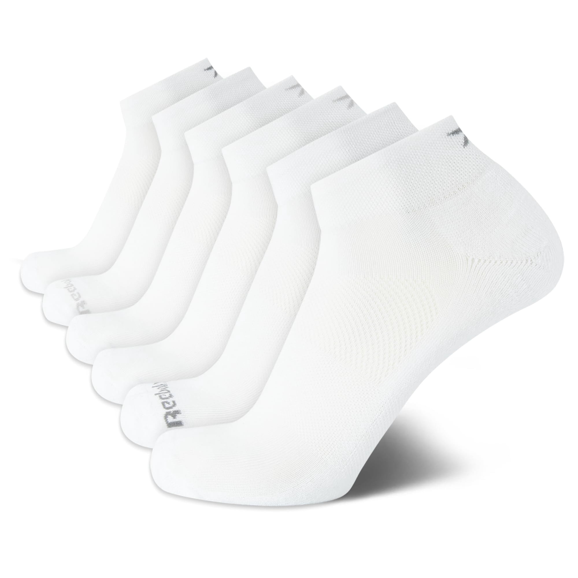 Pack De 6 Calcetines Quarter Reebok Para Hombre, Tallas 6-12,5, Color Blanco Puro