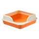 thumbnail image 4 of Caja De Arena Para Gatos Semicerrada Con Aumento, Orinal, Inodoro, Antisalpicaduras, Portátil, Naranja, 4 of 5