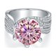 thumbnail image 1 of Anillos de Compromiso de Moissanita de 3 Uds para Mujer Corte Redondo Color D VVS1 Anillos de Diamante Azul/amarillo/rosa Bandas de Boda de Moissanita con Certificado, 1 of 9
