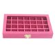 thumbnail image 4 of Bandeja De Joyería Transparente De 28 Rejillas, Vitrina, Almacenamiento, Caja De Lino, Rosa Roja, 4 of 5