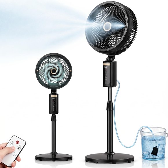 Ventilador Eléctrico Ausic 12" con Nebulización Exterior Recargable