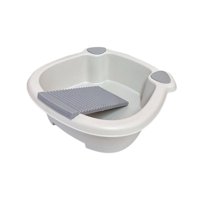 Magideal - Cubo Para Lavar A Mano, Bañera Antideslizante Con Tabla De Lavar, Lavabo De Limpieza Para Paños De Limpieza, Exteriores, Blusas, Camisetas, Ropa Inter Gris