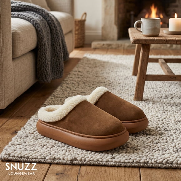 Pantuflas Mujer Cozy Antideslizantes Café Invierno Comodidad