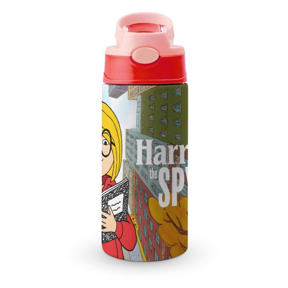 Harriet, la EspíaBotella de Agua con Tapa Pop Top de Un Toque, Acero Inoxidable, a Prueba de Fugas, para Deportes, Botella Infantil rosa 12 oz