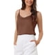 thumbnail image 4 of INSPIRE CHIC Camisola de Satén para Mujer con Escote en V y Tirantes Finos, Blusa sin Mangas de Seda para Ropa de Casa y Capas, Talla XX-Large Marrón, 4 of 6