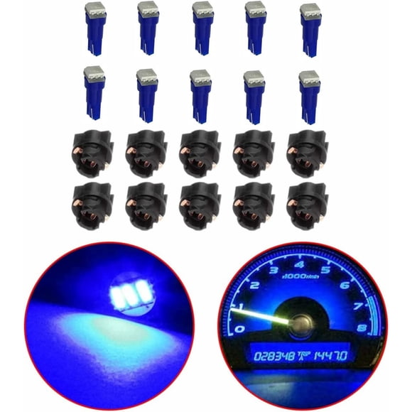 Ampolleta LED T5 Azul 12V CUSMME Pack 10 Tablero Auto