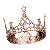 Magideal - Corona De Princesa Diadema Corona Cupcake Cake Topper Tiaras Tocados Para Fiestas Temáticas De Boda Decoración De Fiesta De Bienvenida De Bebé De Hall Oro Rosa
