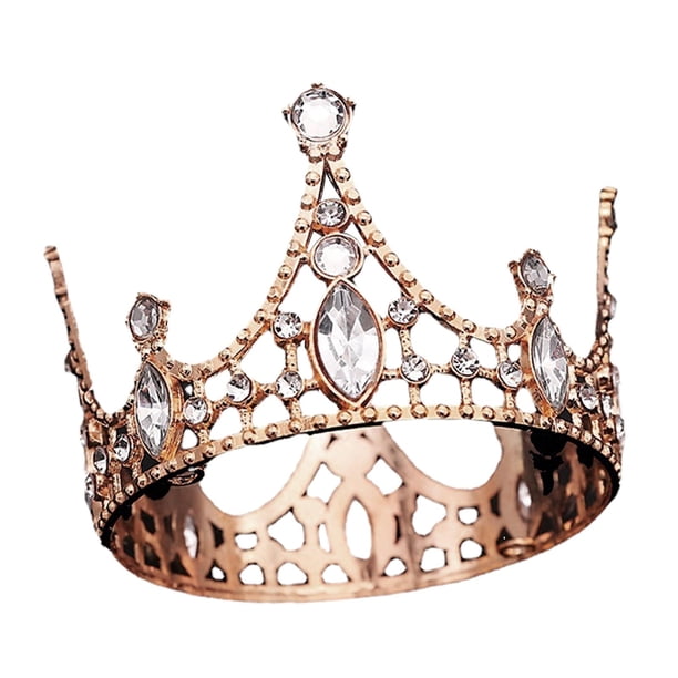 Corona de princesa diadema corona Cupcake Cake Topper Tiaras tocados para fiestas temáticas de boda decoración de fiesta de bienvenida de bebé de Hall oro rosa