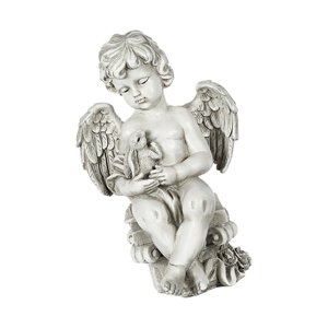 Magideal - De Escultura De Jardín De Ángel, , Artesanías Impermeables, Adornos De Estatua De Jardín De Querubín Para Parque, , Ángel Abraza Conejo