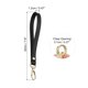 thumbnail image 2 of Uxcell Llavero de Cuero PU, 2 Paquetes de Soporte para Llaves con Correa y Anillo de Llave de Metal Dorado para Cartera Monedero, Negro, 2 of 6