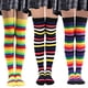 thumbnail image 2 of suxuMhao Calcetines hasta el Muslo Suaves y Elásticos a Rayas, Color Arcoíris, Calcetines de Moda por Encima de la Rodilla, Puño de Calcetín Rojo Oscuro, Calcetines Cómodos hasta la Rodilla, 3, 2 of 2