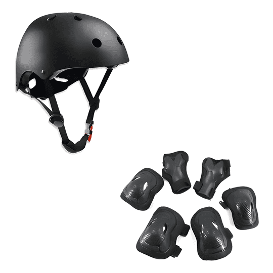 Genérico - Set Protección Niños Rodilleras Coderas Muñequeras Negro
