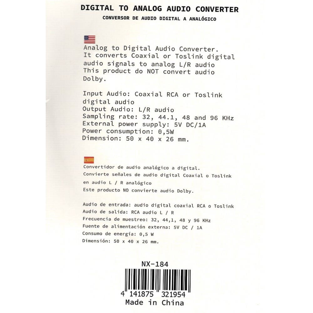 Nexioa - Conversor Audio Digital A Analogo