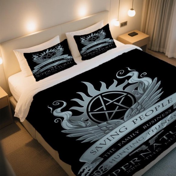 SUPERNATURAL SAVING PEOPLE HUNTING THINGS Duvet Cover Set Digital Print Bedding