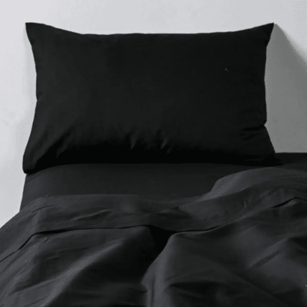 Genérico - Juego Sabanas Unicolor 1.5 Plaza Color Negro