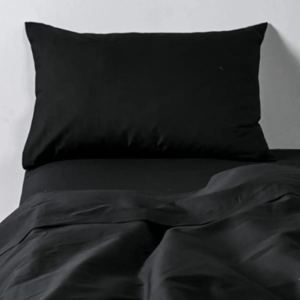 Genérico - Juego Sabanas Unicolor 1.5 Plaza Color Negro