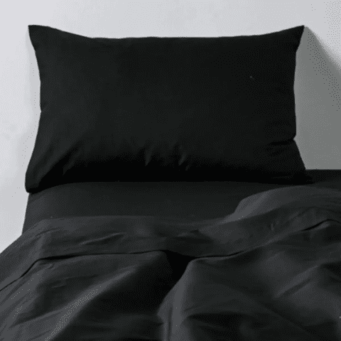 Genérico - Juego Sabanas Unicolor 1.5 Plaza Color Negro