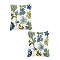 Genérico - Set De 2 Fundas De Cojin Bordadas 45X45Cm Blanco 11