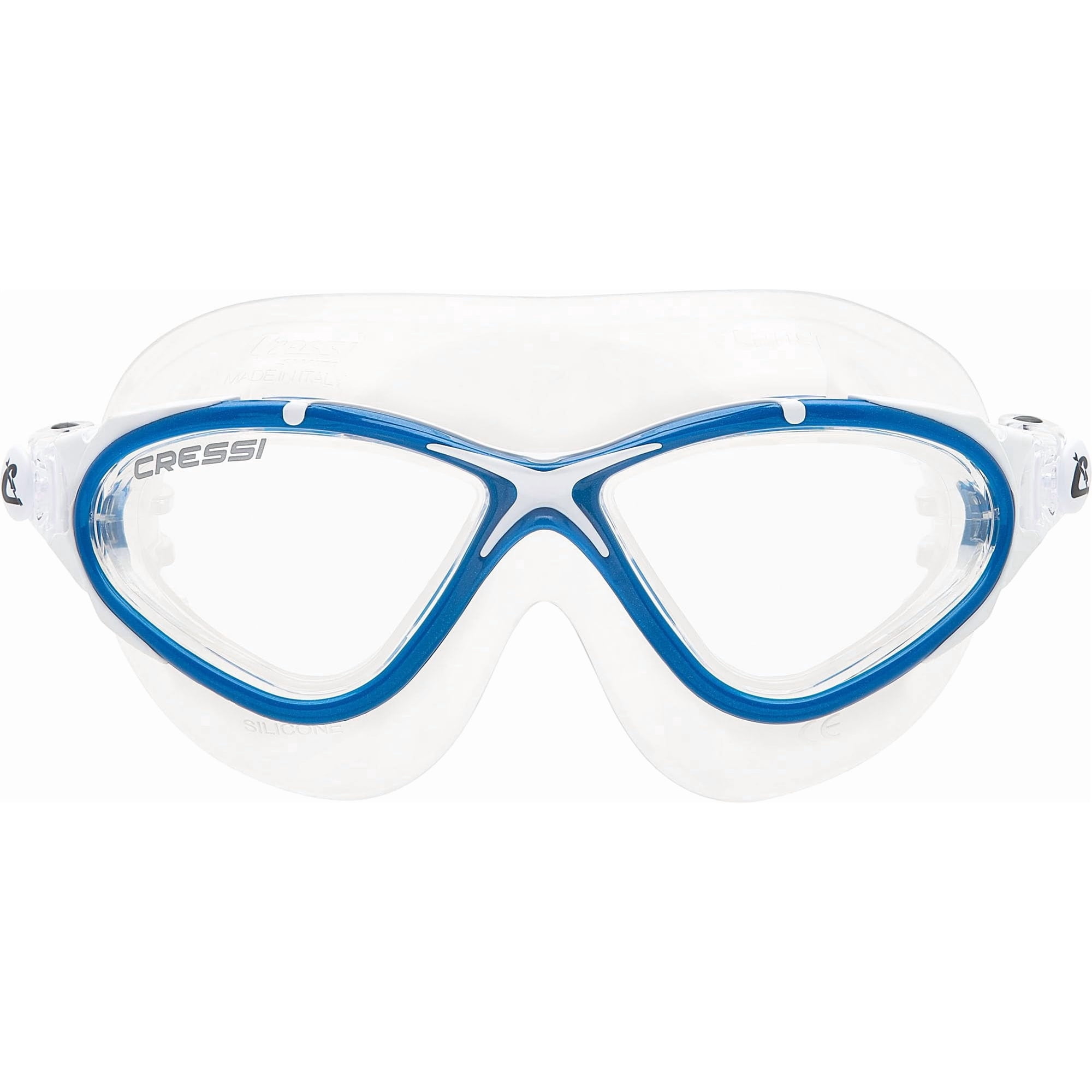 Máscara De Natación Cressi Planet Transparente/blanca/azul Con Lentes Transparentes