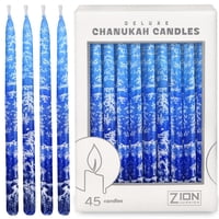 Velas De Janucá Aviv Judaica 45 Unidades Azul Escarchado 14,6 Cm