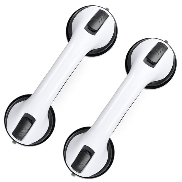 Grib Bars MCDEX, mango de ducha con ventosa, 30 cm, paquete de 2 unidades, negro y blanco